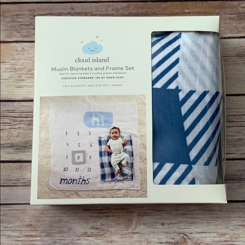 Cloud Island Monthly Milestone blanket set